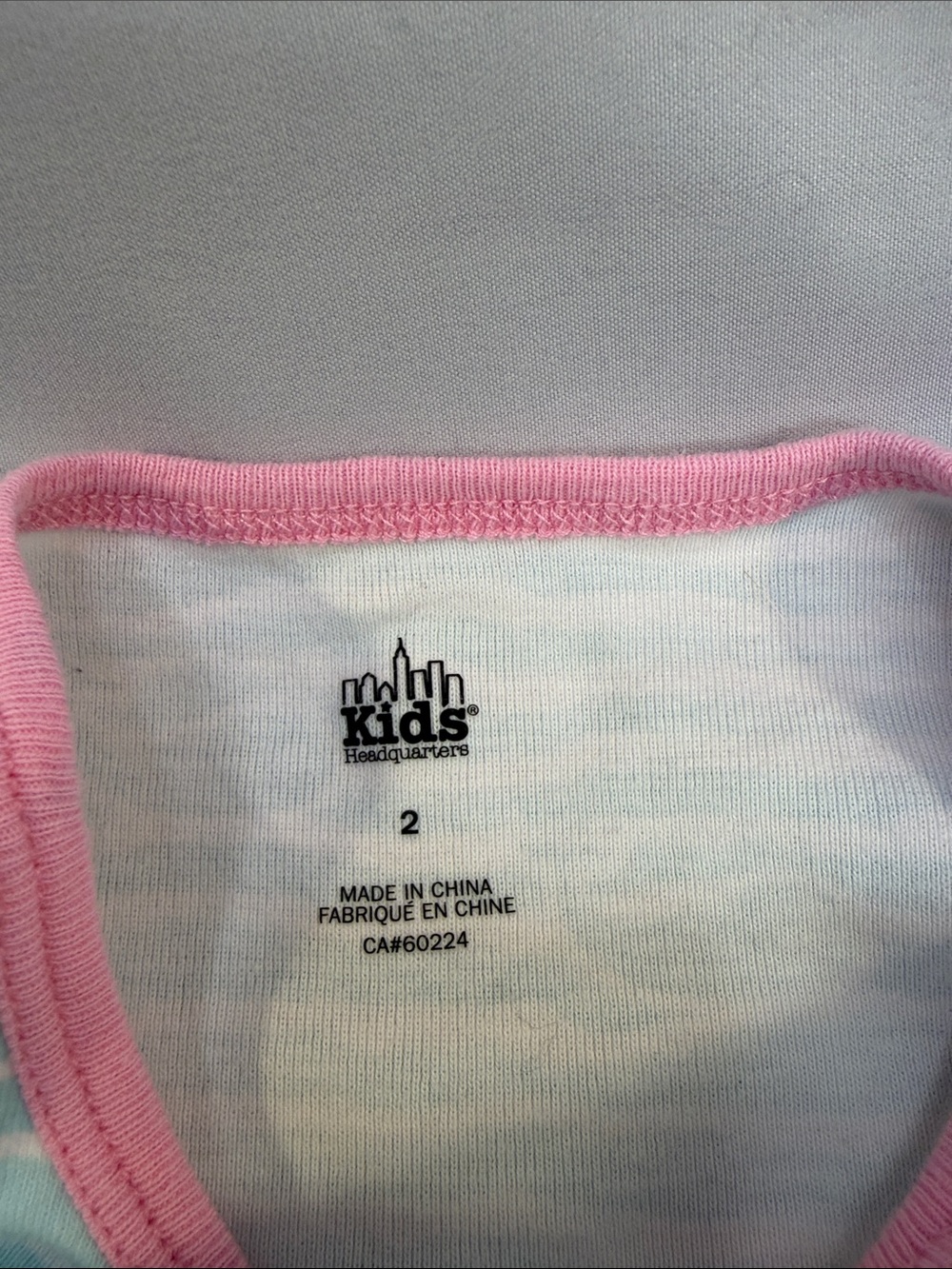 Kids Headquarters Aqua Stripe Whale Zip Pajamas with Pink Trim - Picture 2 of 3